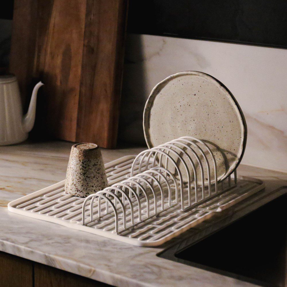 DESIGNSTUFF Dish Drainer, White (Set of 2)