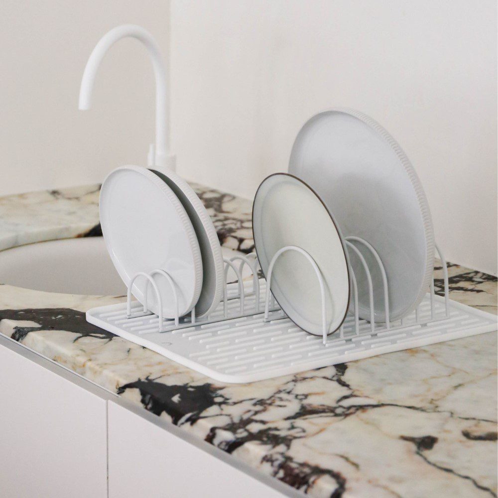 DESIGNSTUFF Dish Drainer, White (Set of 2)