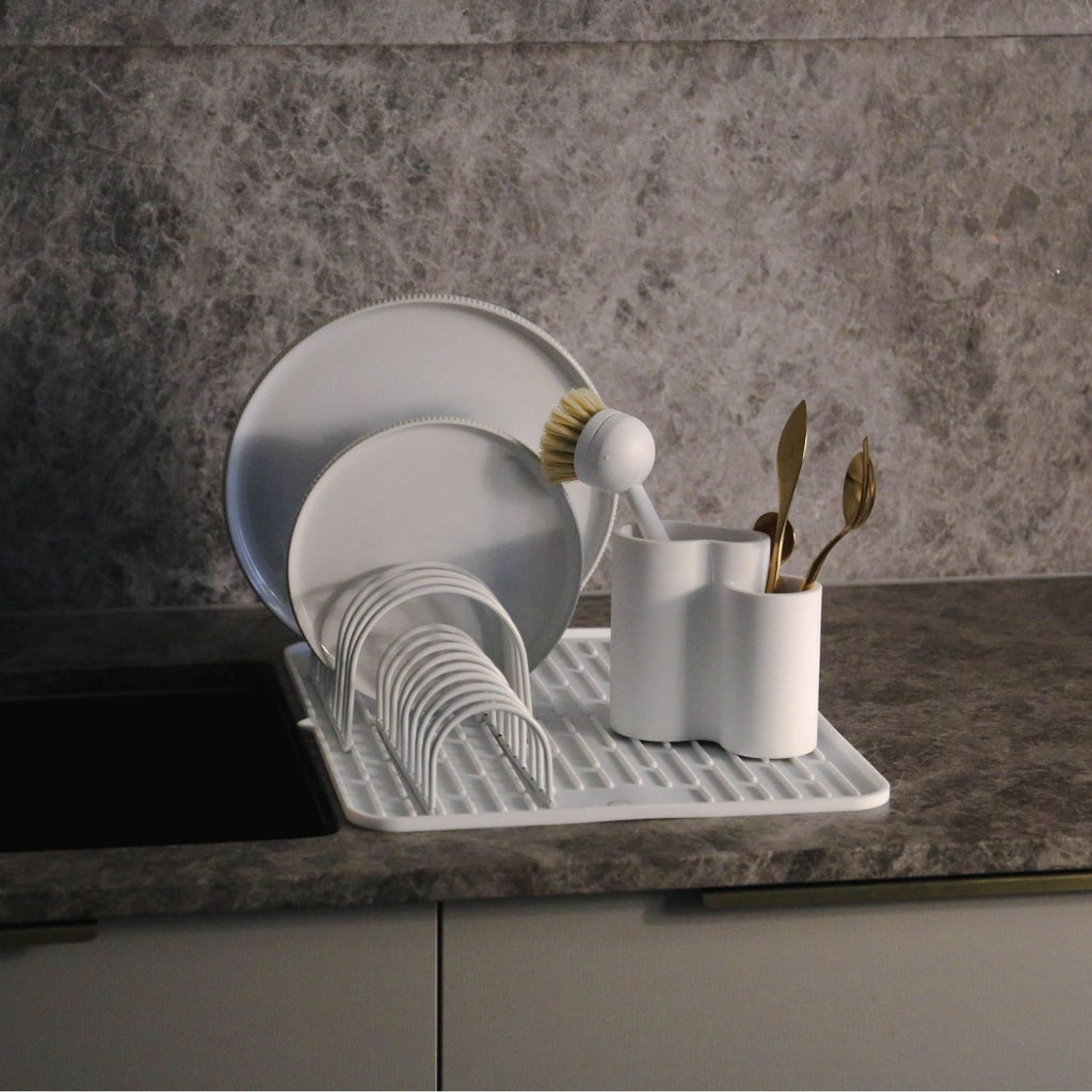 DESIGNSTUFF Store-All Cutlery Drainer/Holder, White