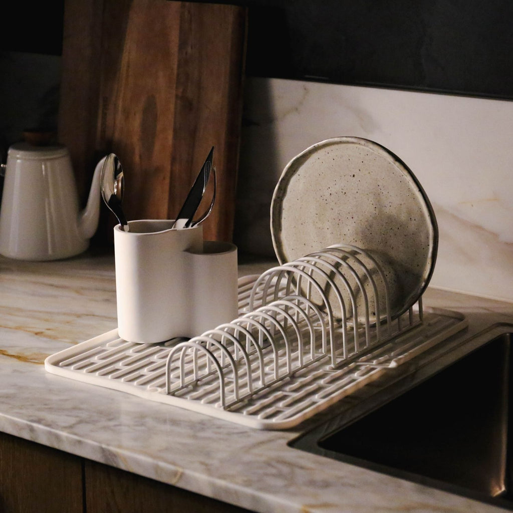 DESIGNSTUFF Dish Drainer, White (Set of 2)