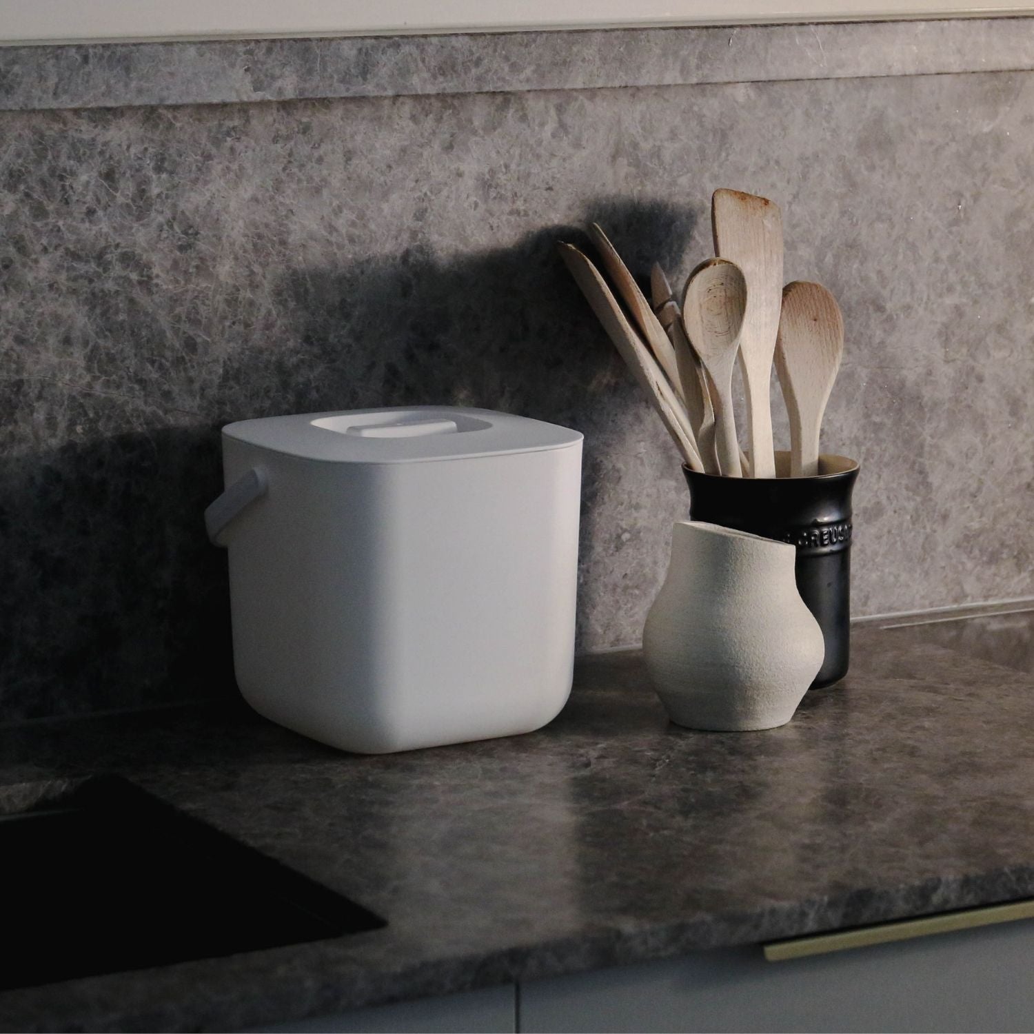 DESIGNSTUFF Compost Bin 7L, White