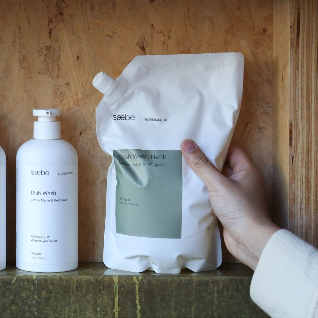 Saebe by DESIGNSTUFF Dish Wash Refill, Lemon Myrtle & Petitgrain, 1L