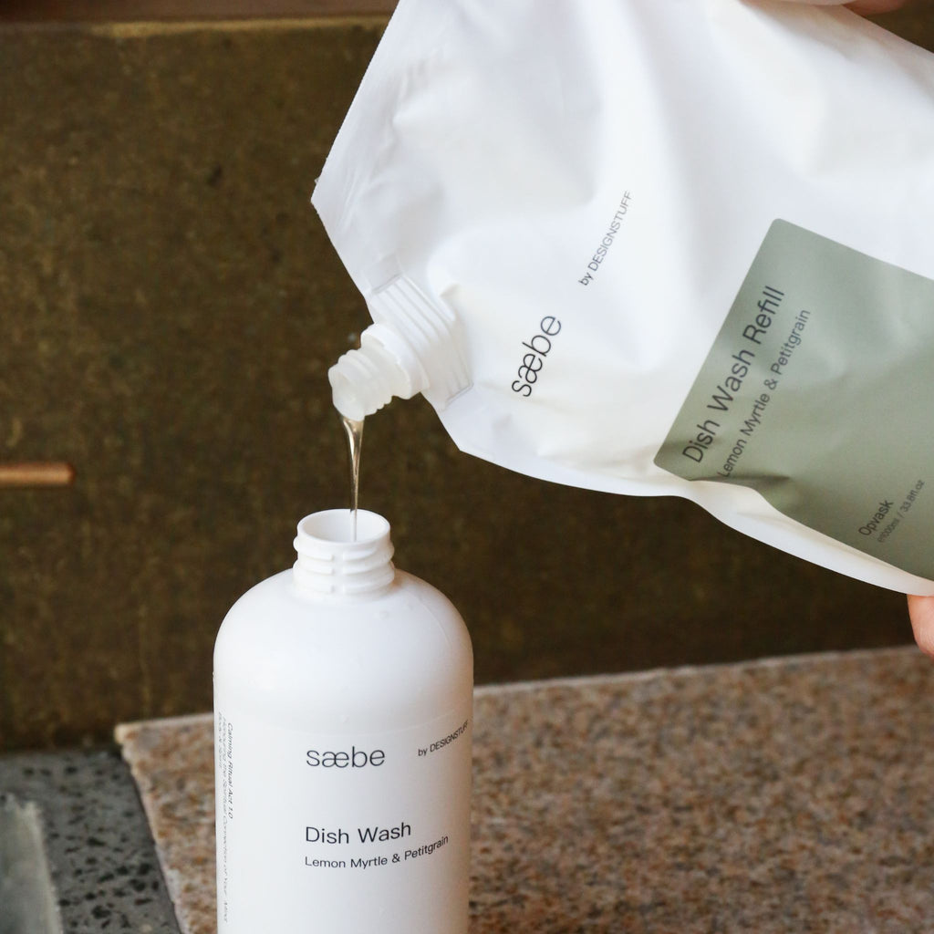 Saebe by DESIGNSTUFF Dish Wash Refill, Lemon Myrtle & Petitgrain, 1L