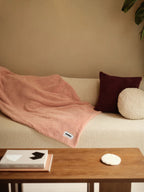 HOMMEY Faux Fur Throw Blanket - Rose
