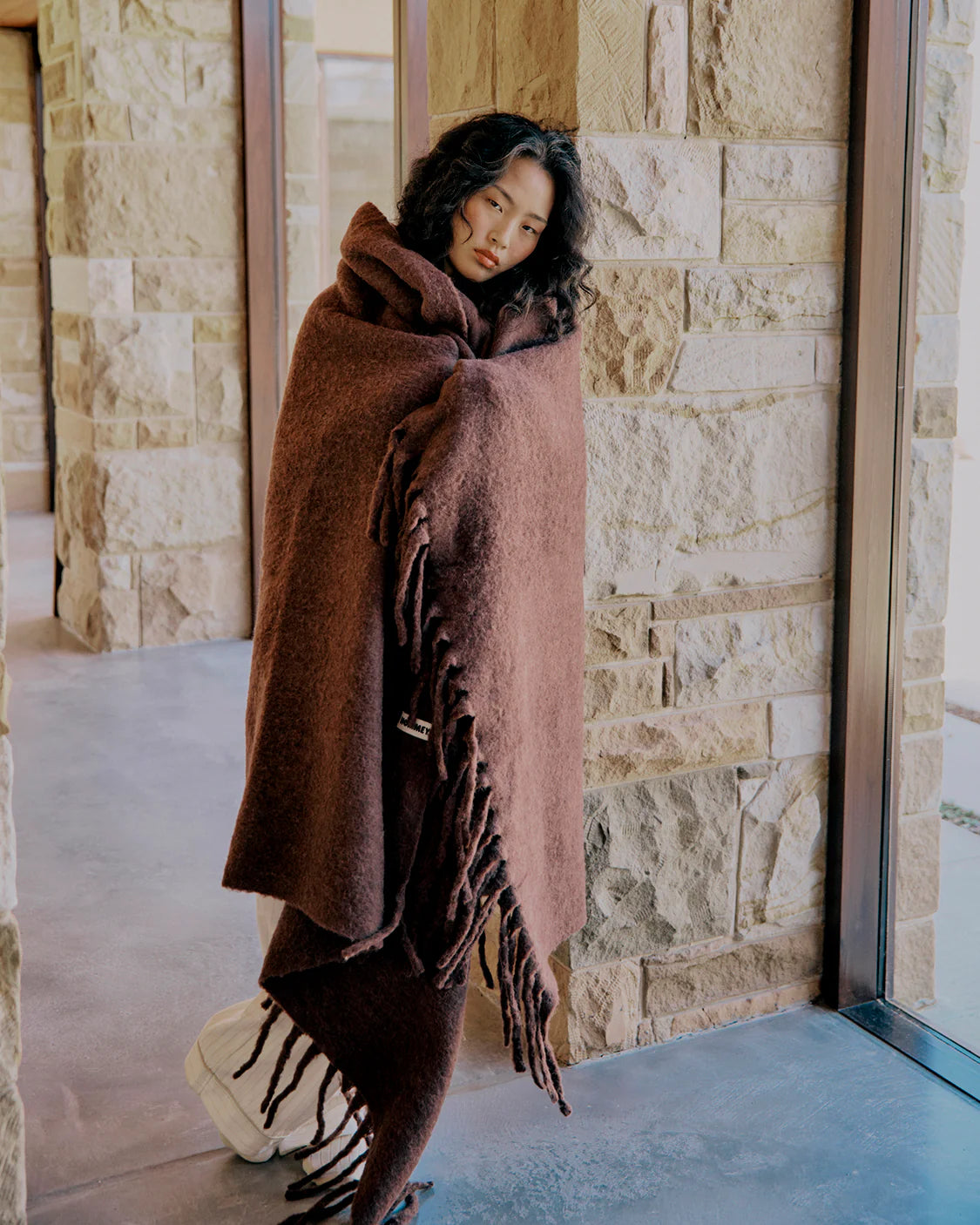 HOMMEY Merino Alpaca Throw - Cocoa