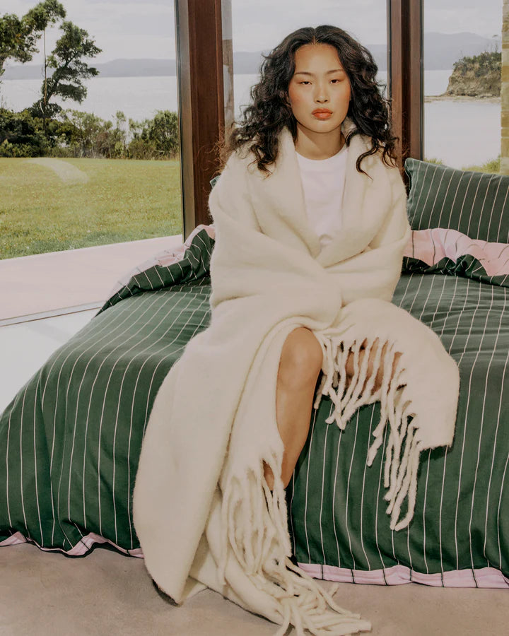 HOMMEY Merino Alpaca Throw - Natural