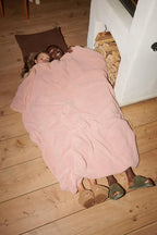 HOMMEY Faux Fur Throw Blanket - Rose