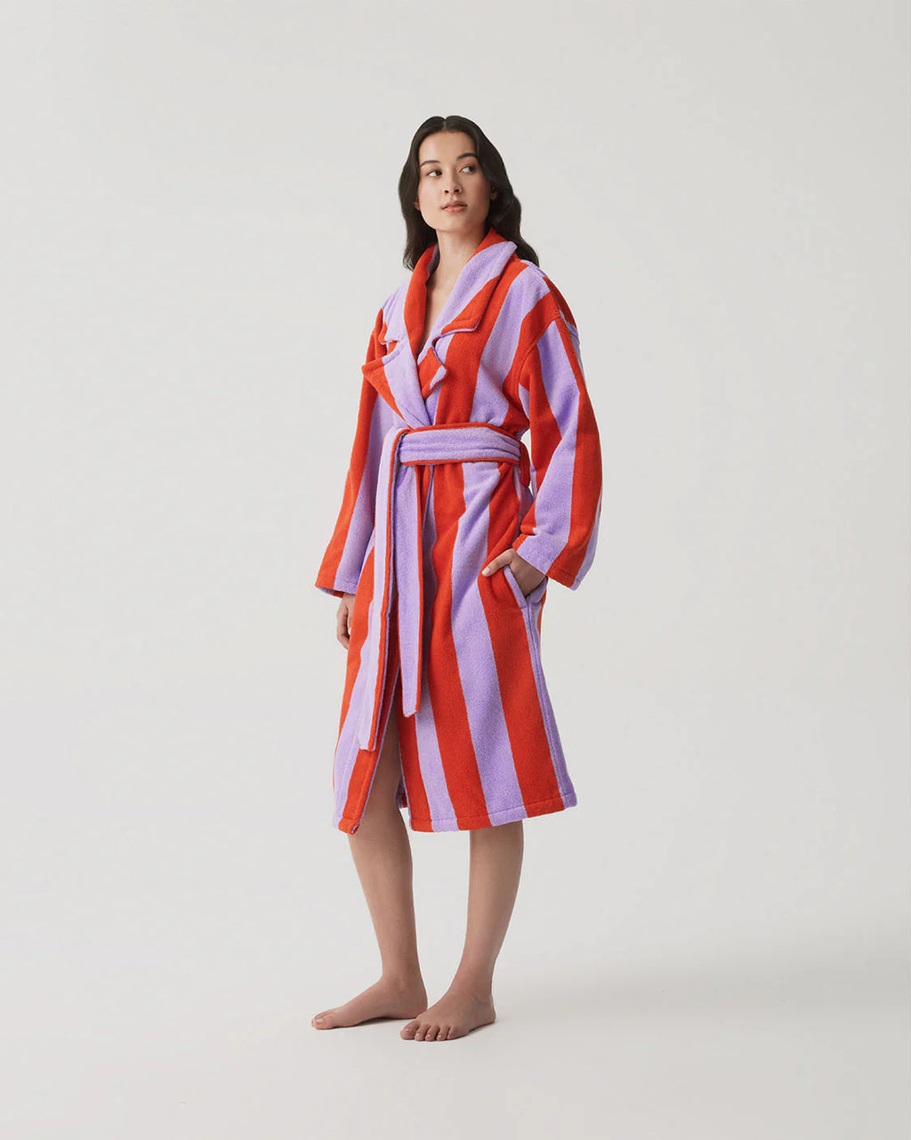 HOMMEY Robe - Grapefruit Stripes