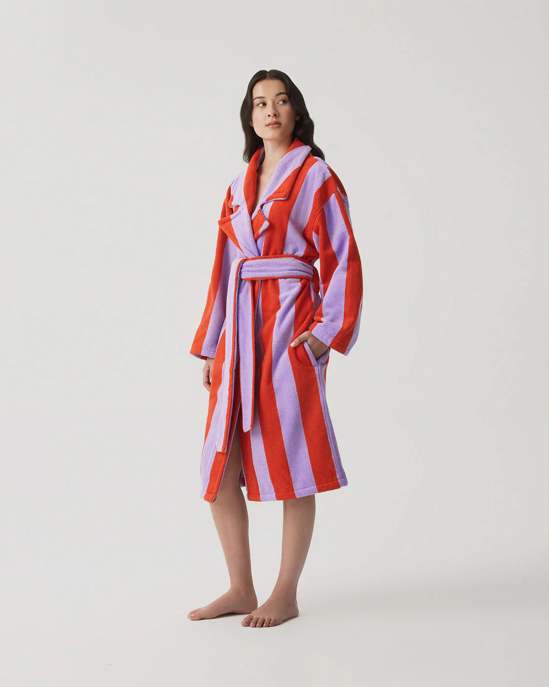 HOMMEY Robe - Grapefruit Stripes
