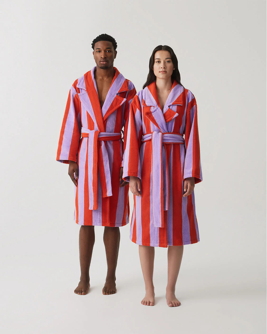 HOMMEY Robe - Grapefruit Stripes