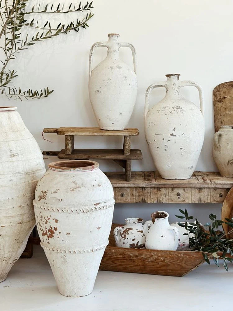 Medium Turkish Odemis Pot | White