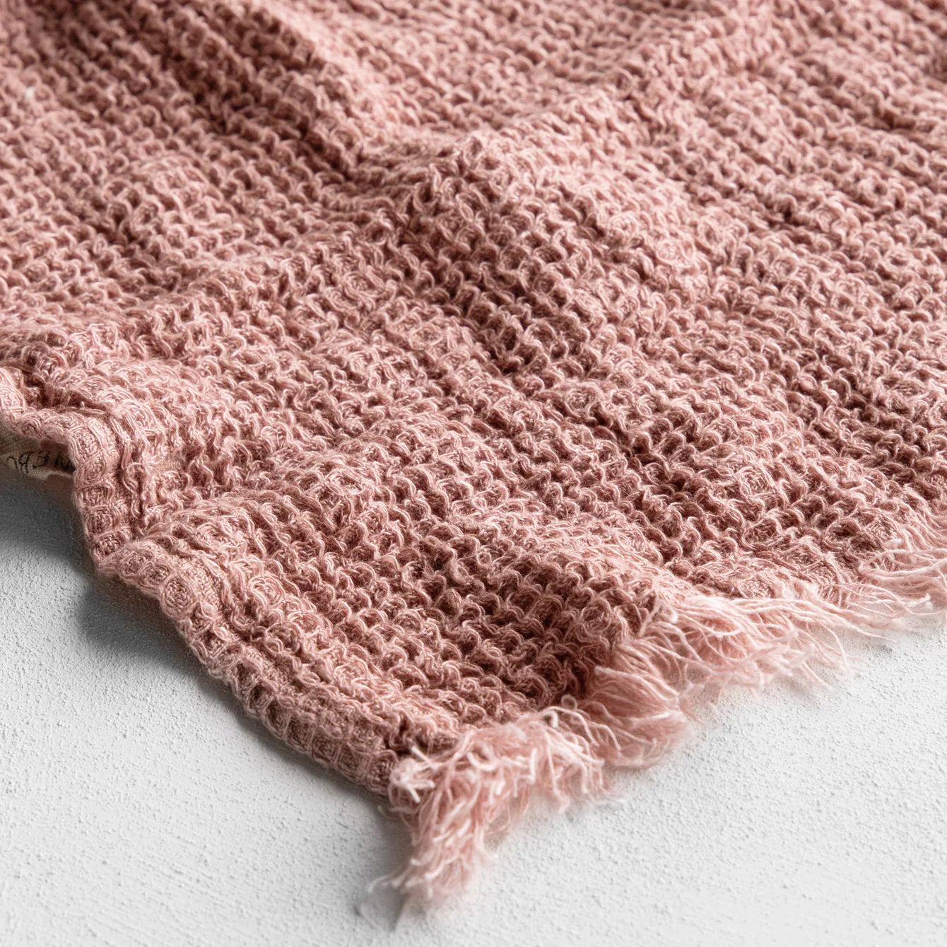 Flocca Waffle Linen Face Towel - Rosa