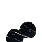 Stone Coaster Set - Black Silver