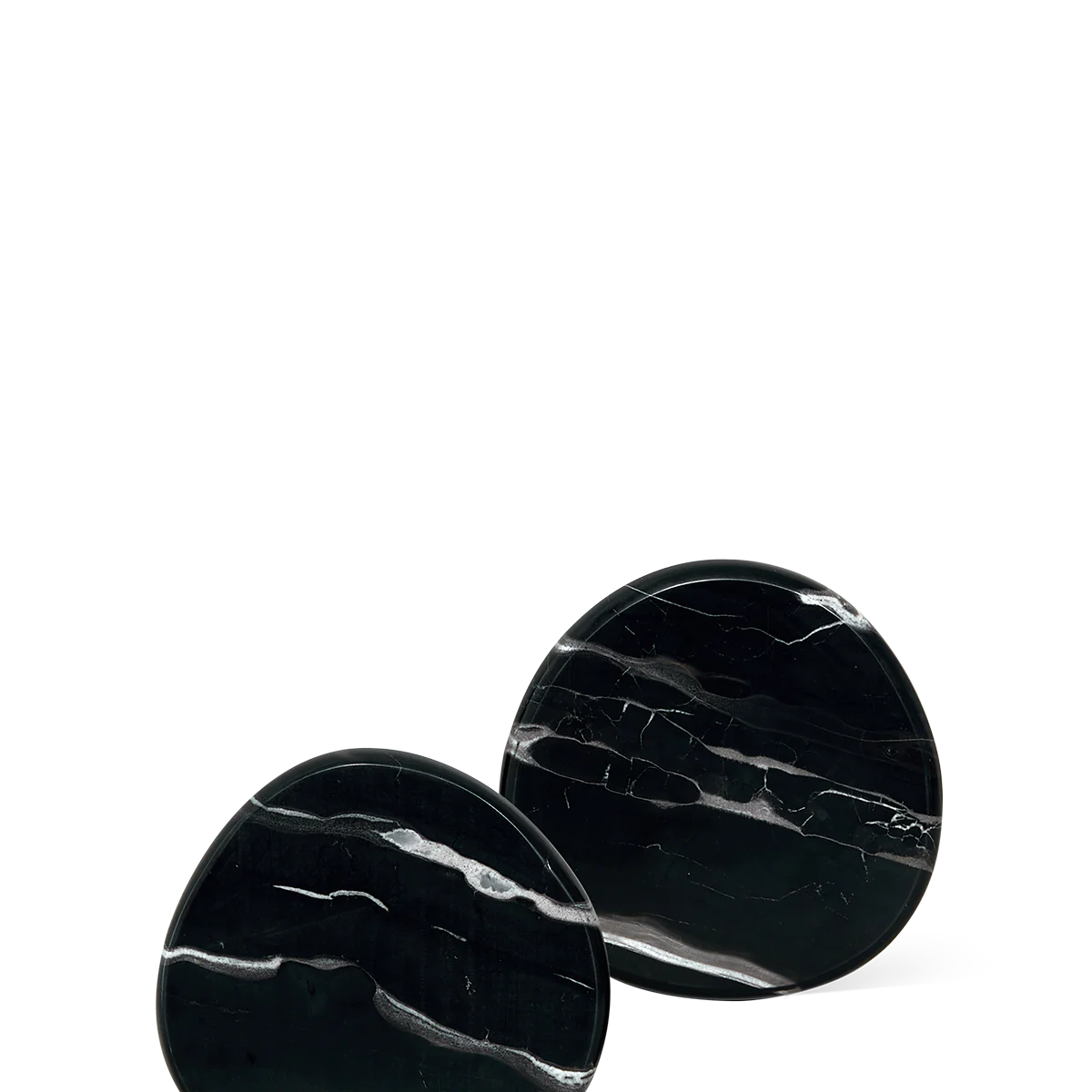 Stone Coaster Set - Black Silver