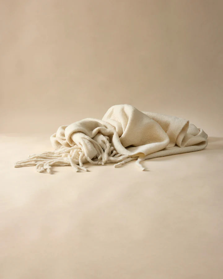 HOMMEY Merino Alpaca Throw - Natural