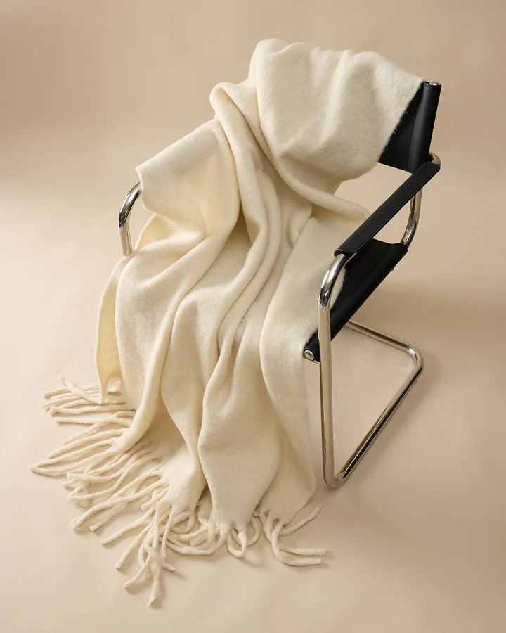 HOMMEY Merino Alpaca Throw - Natural
