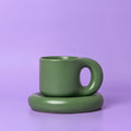 Lola Chubby Mug & Saucer Set - Dark Green