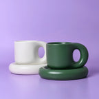 Lola Chubby Mug & Saucer Set - Dark Green
