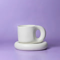 Lola Chubby Mug & Saucer Set - White
