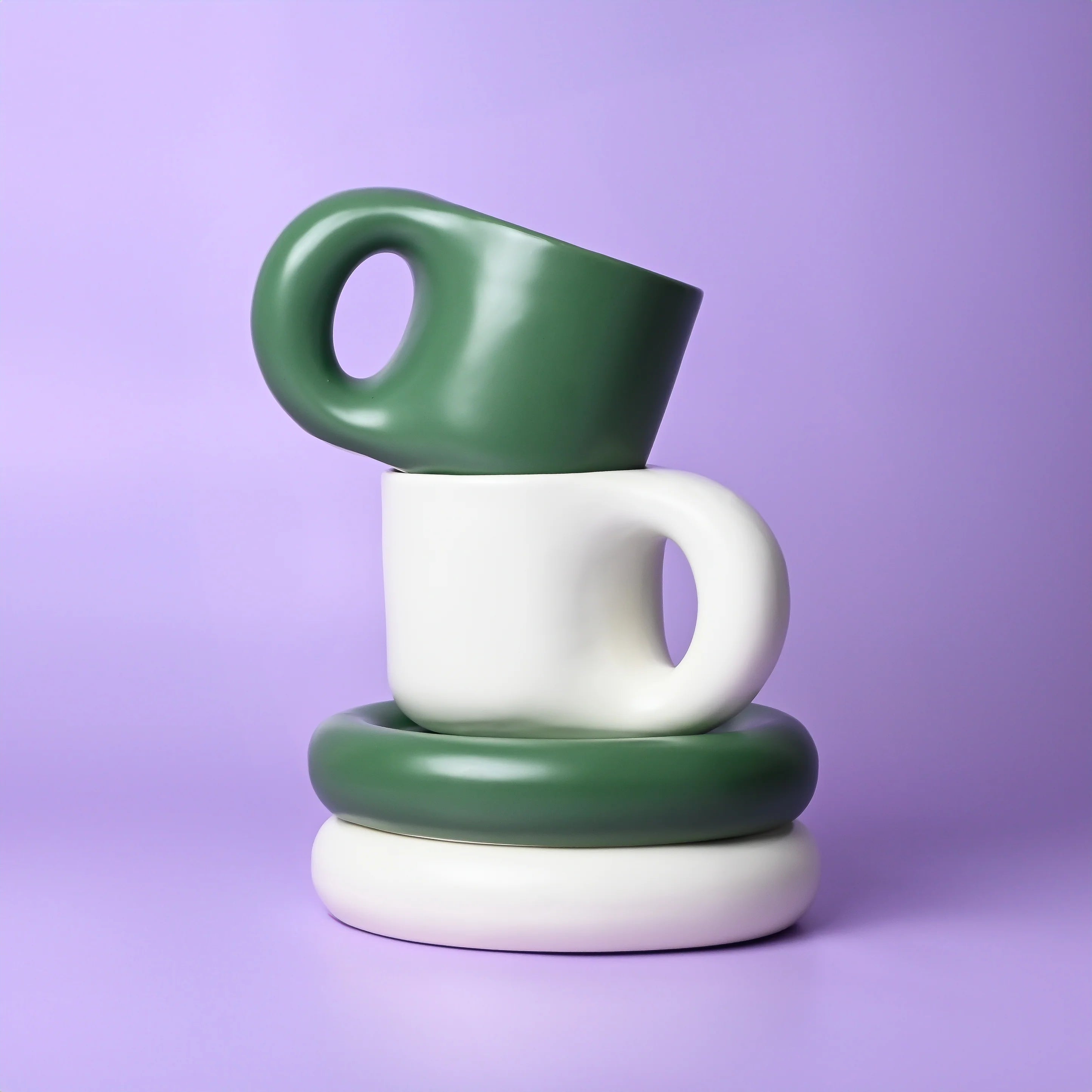 Lola Chubby Mug & Saucer Set - Dark Green