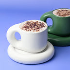 Lola Chubby Mug & Saucer Set - White