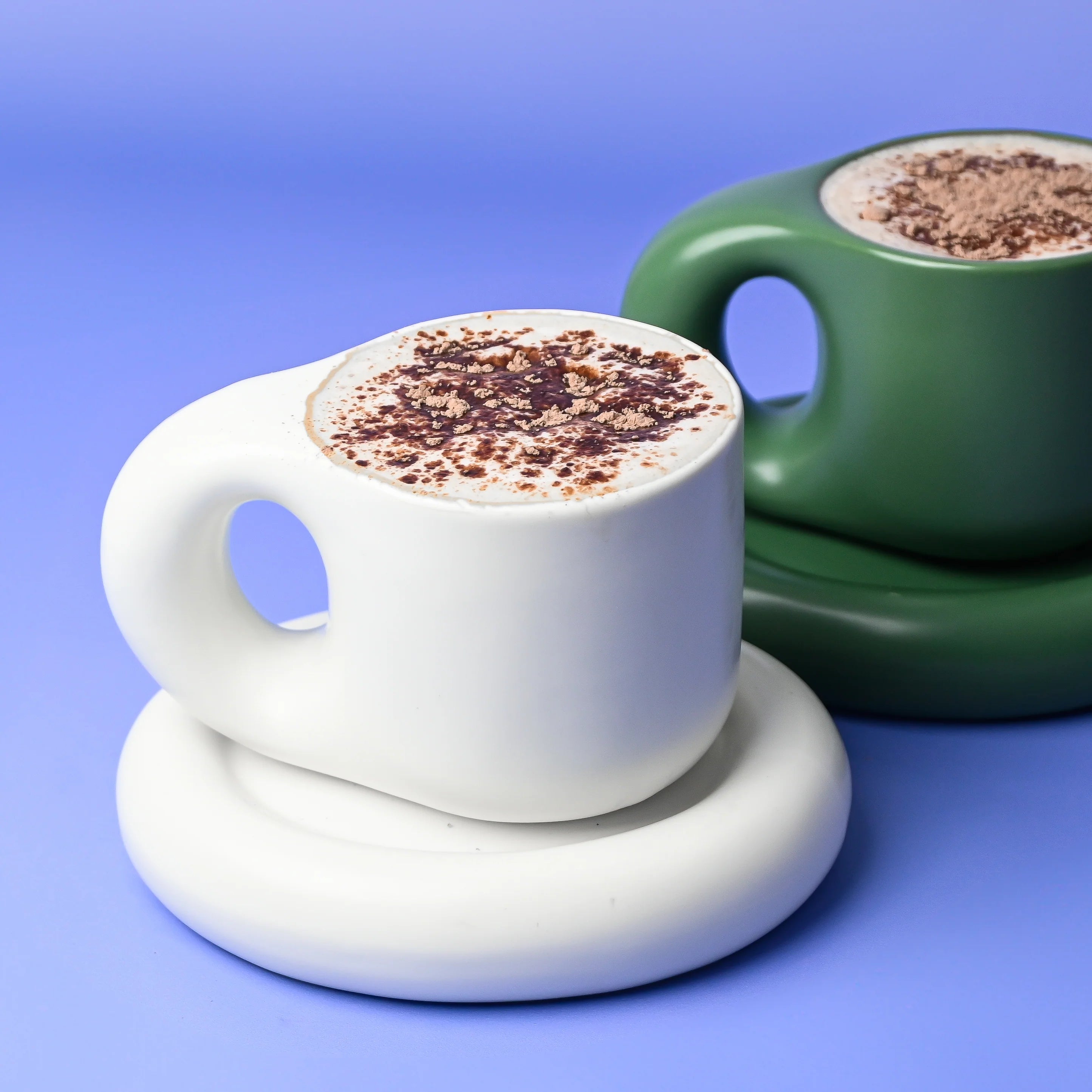 Lola Chubby Mug & Saucer Set - White