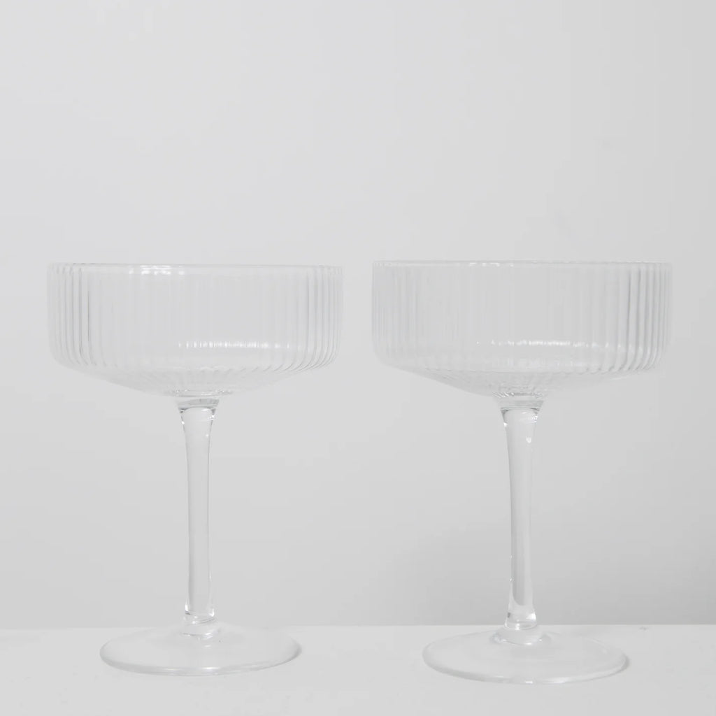Ribbed Coupe Glasses - Set of 2