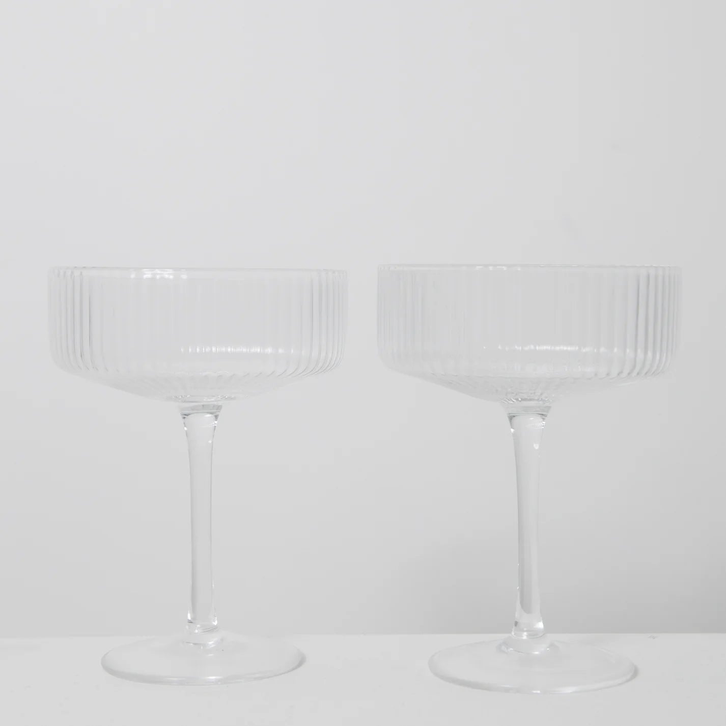Ribbed Coupe Glasses - Set of 2