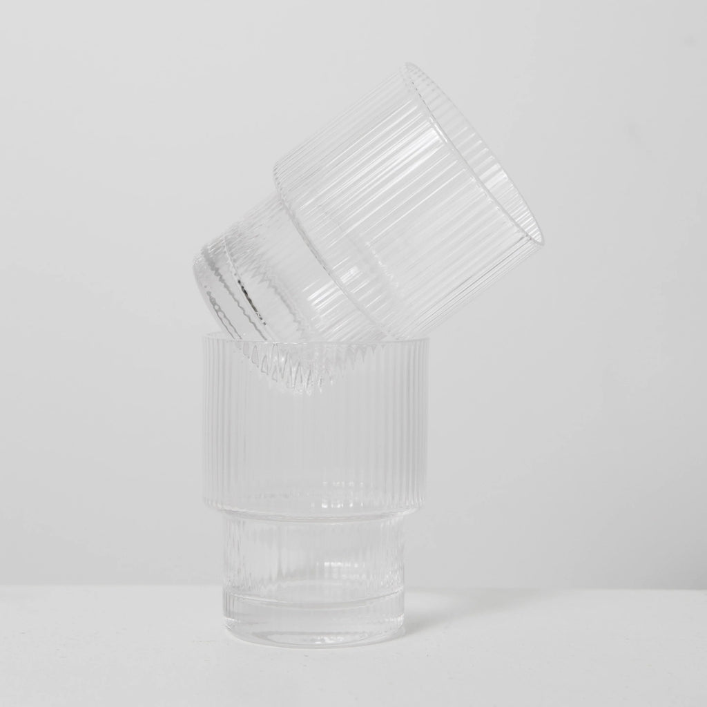 Ribbed Glass Tumbler - Set of 4