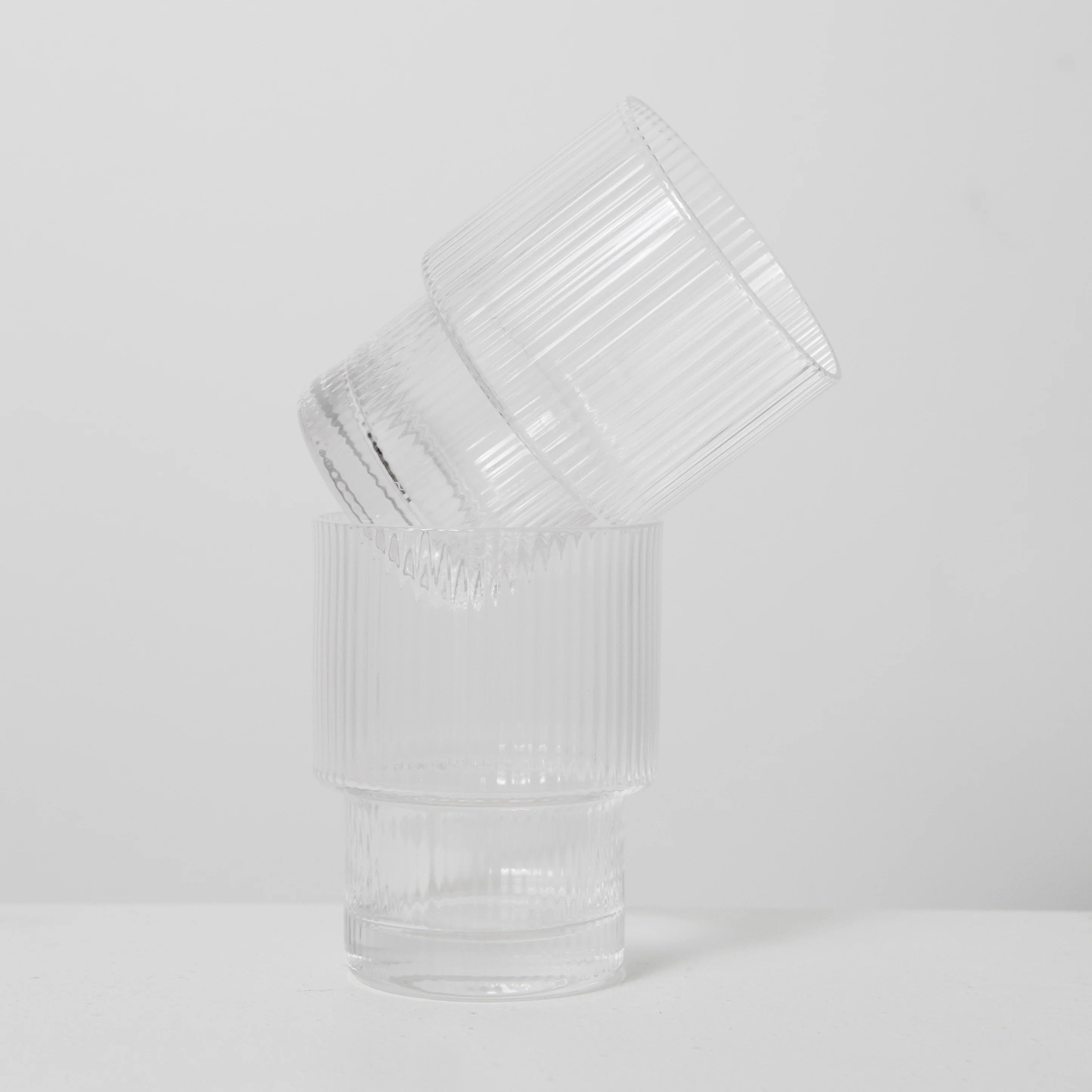 Ribbed Glass Tumbler - Set of 4