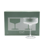 Ribbed Coupe Glasses - Set of 2