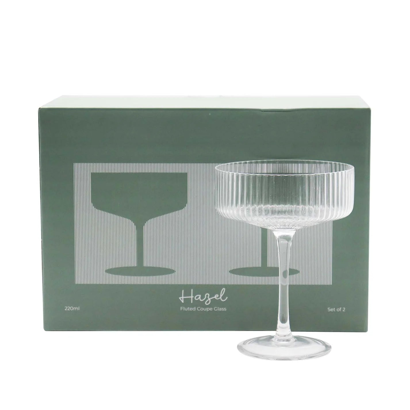 Ribbed Coupe Glasses - Set of 2