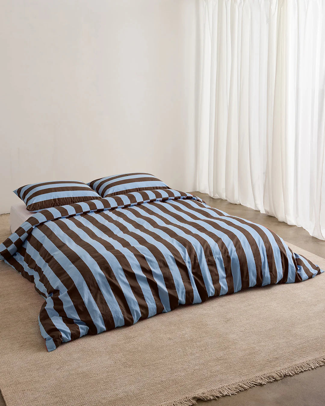 HOMMEY Pillowcase Pair - Iced Chocolate Stripes