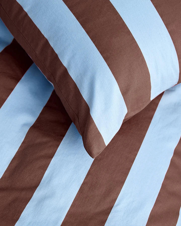 HOMMEY Pillowcase Pair - Iced Chocolate Stripes