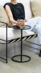 Black Circle Couch Side Table