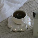 Lottie Bubble Mug & Saucer Set - Iridescent Pearl