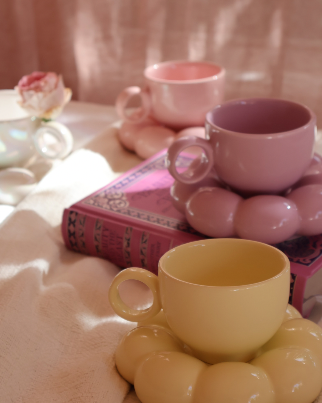 Lottie Bubble Mug & Saucer Set - Purple