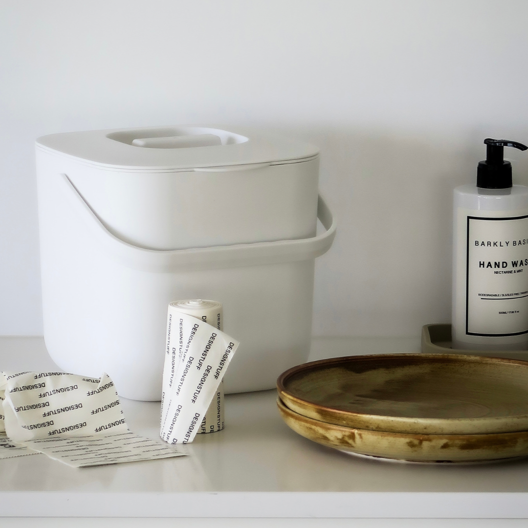 DESIGNSTUFF Compost Bin 7L, White