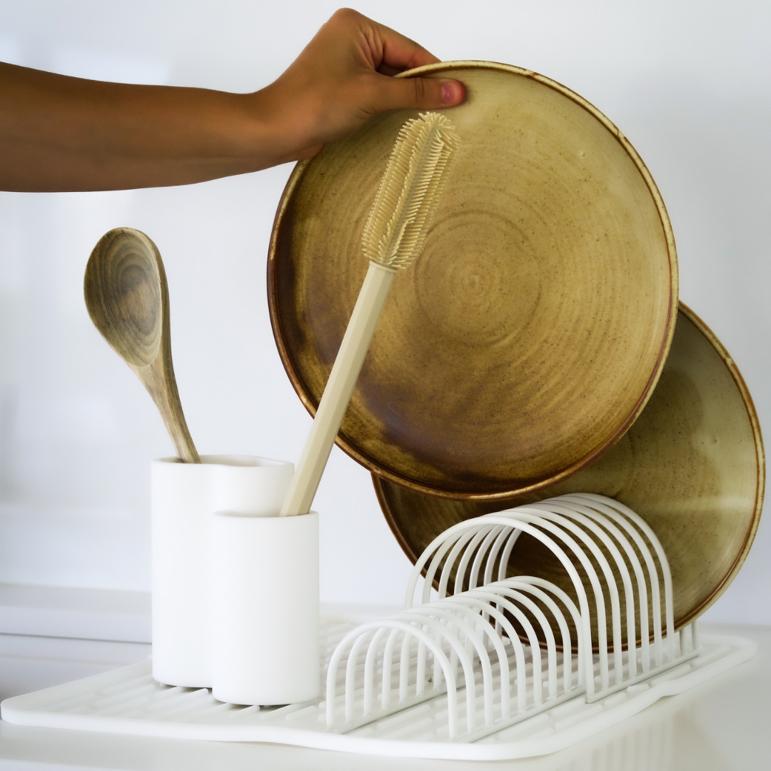 DESIGNSTUFF Dish Drainer, White (Set of 2)