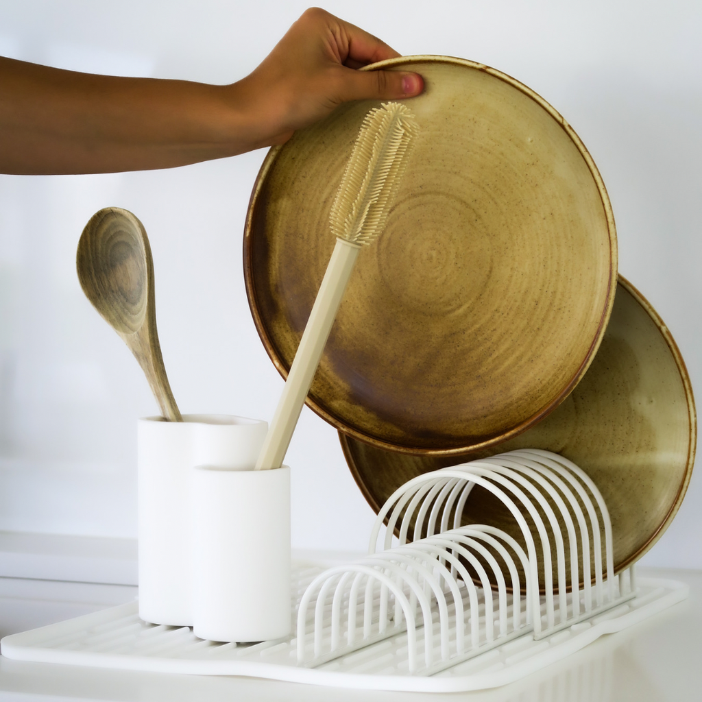 DESIGNSTUFF Store-All Cutlery Drainer/Holder, White