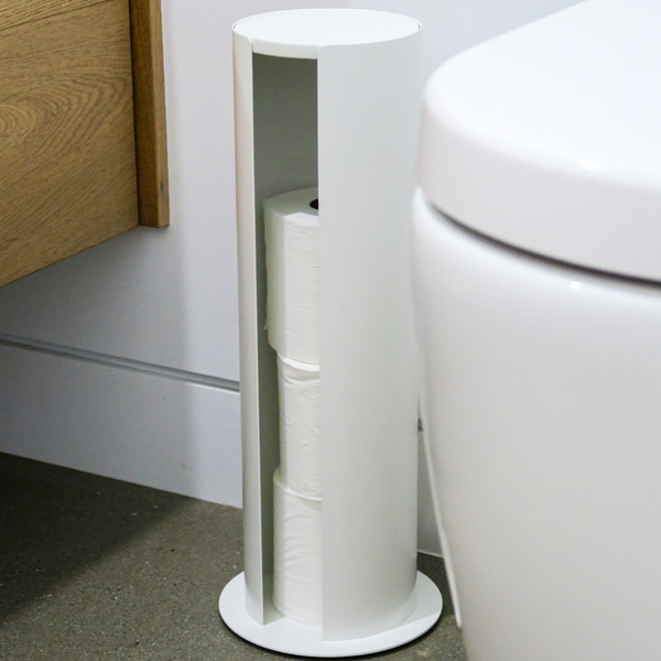 DESIGNSTUFF Toilet Roll Storage Holder, White