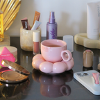 Lottie Bubble Mug & Saucer Set - Pink