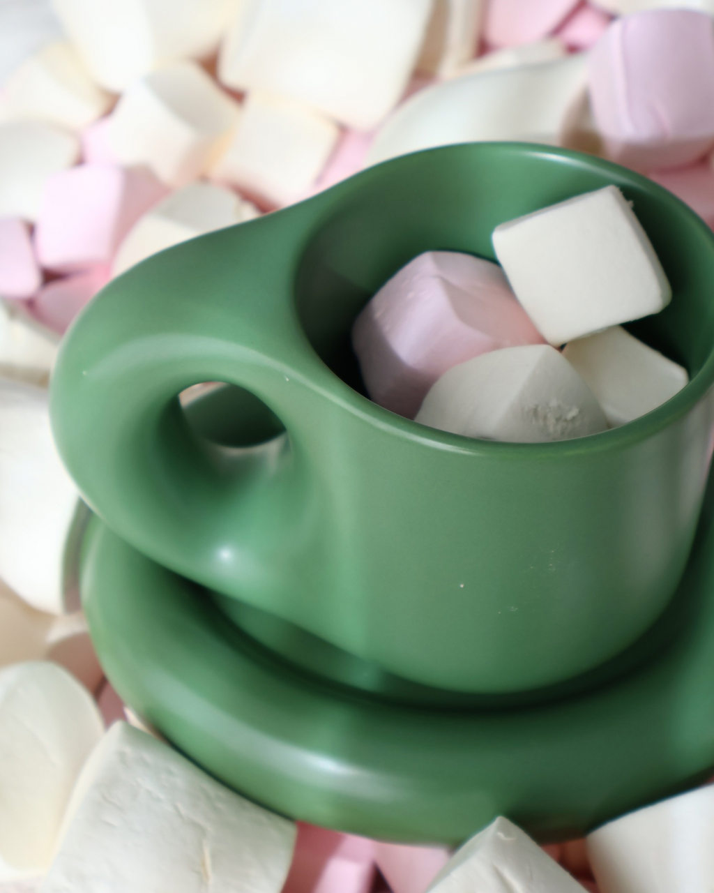 Lola Chubby Mug & Saucer Set - Dark Green