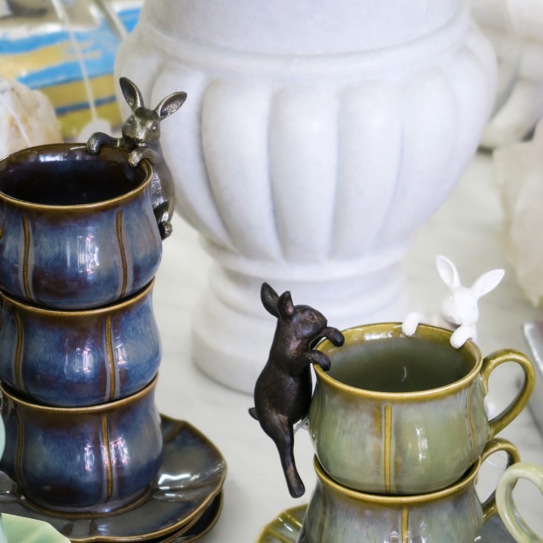 Hanging Bunny Decor Gold