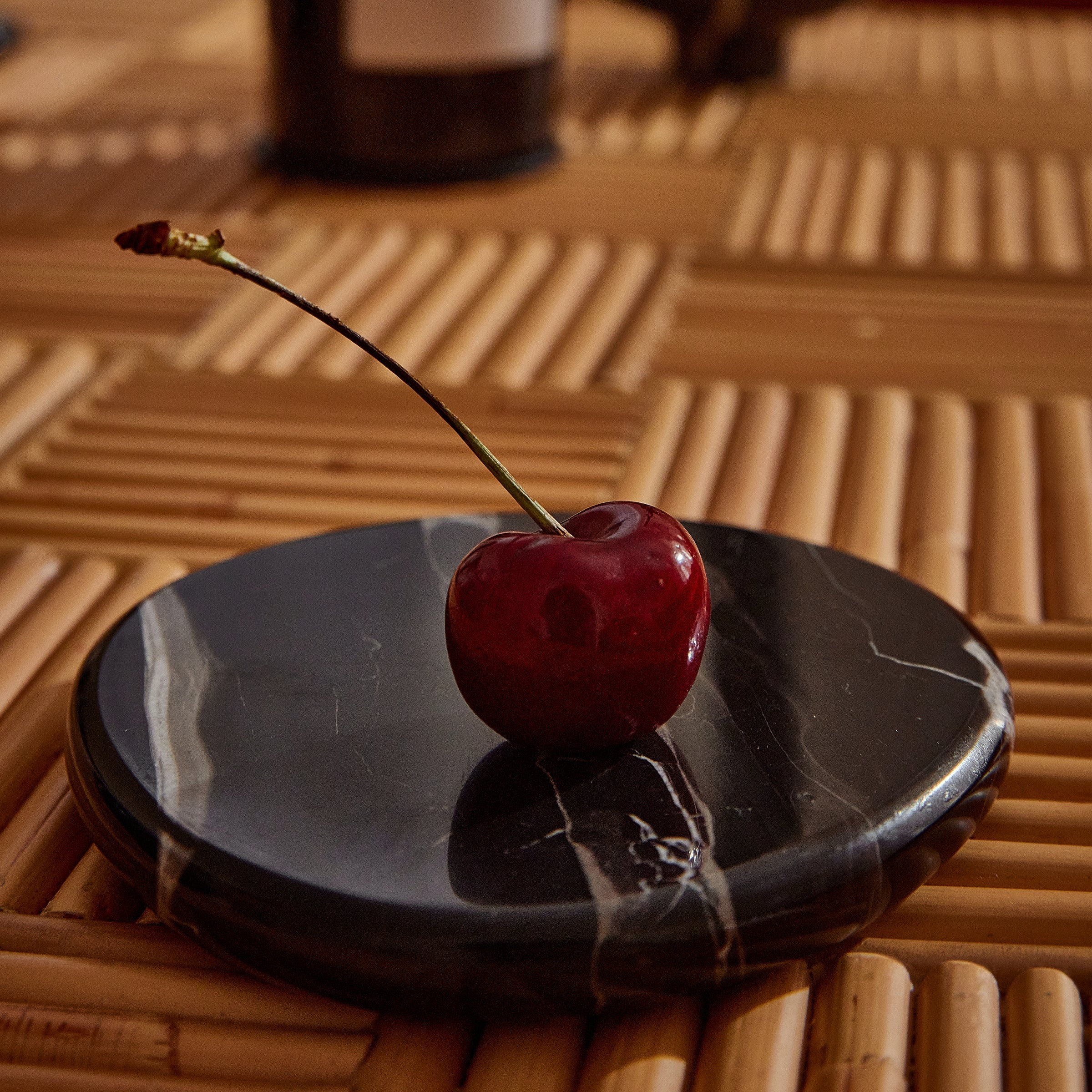 Stone Coaster Set - Black Silver