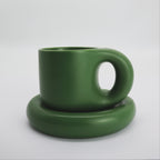 Lola Chubby Mug & Saucer Set - Dark Green