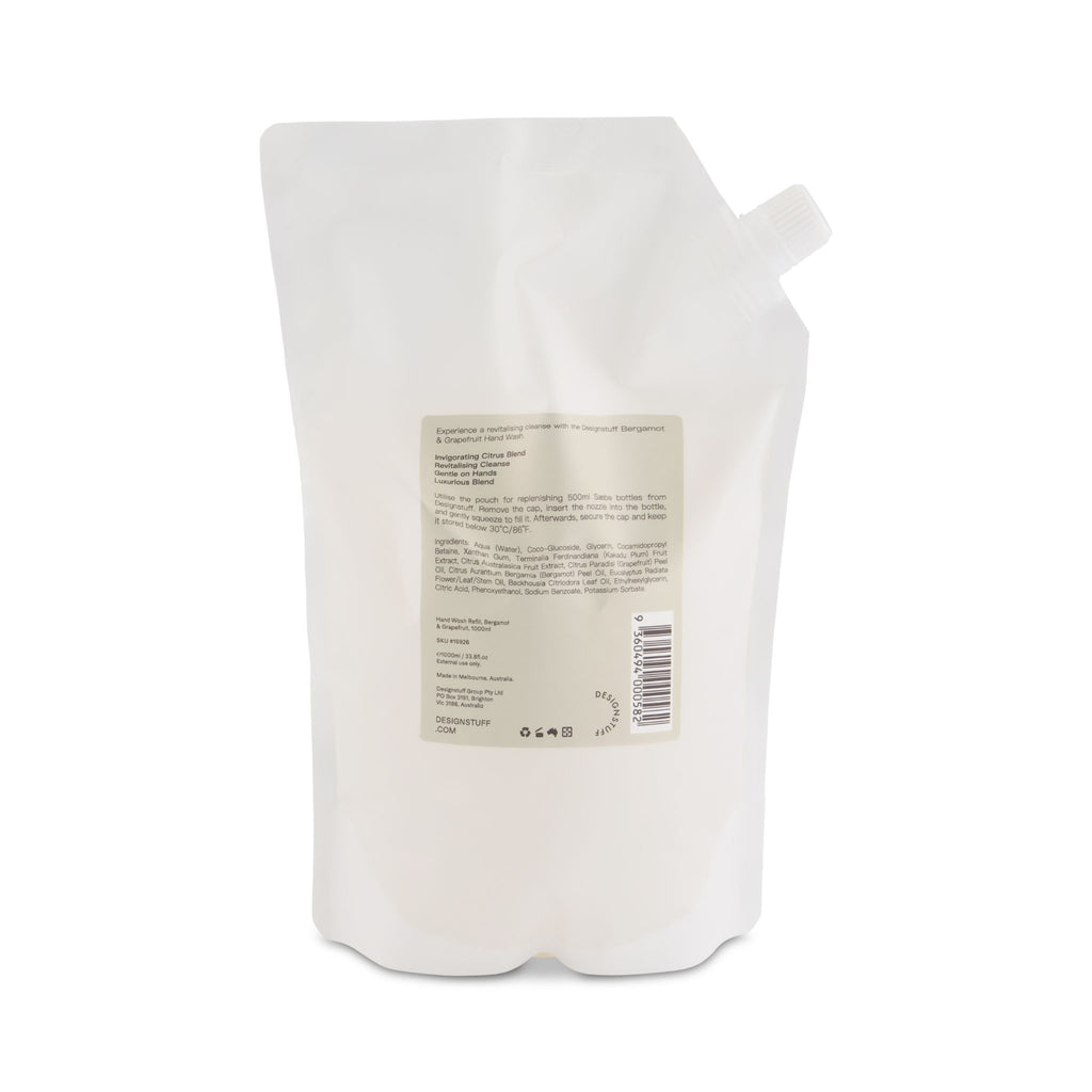 Saebe by DESIGNSTUFF Hand Wash Refill, Bergamot & Grapefruit, 1L