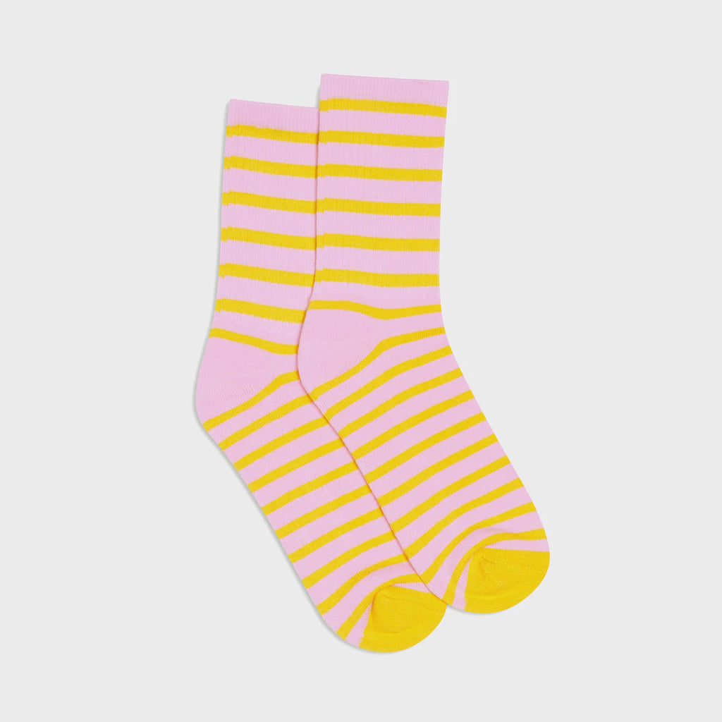 HOMMEY Socks 2 Pack - Pink Lemonade Stripes