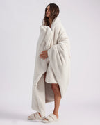 HOMMEY Faux Fur Throw Blanket - Marshmallow