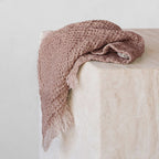 Flocca Waffle Linen Face Towel - Rosa